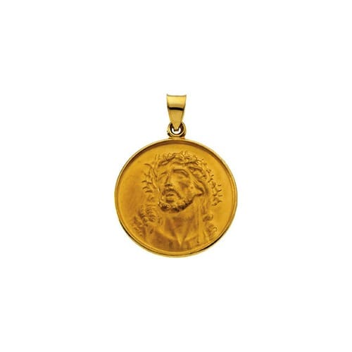 18kt Yellow Gold 24.5mm Face of Jesus Medal