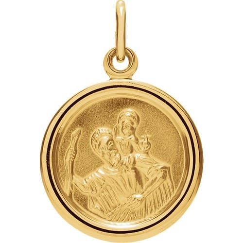 14kt Yellow Gold 14mm St. Christopher Medal