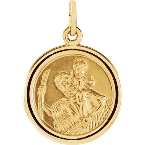 14kt Yellow Gold 18mm St. Christopher Medal