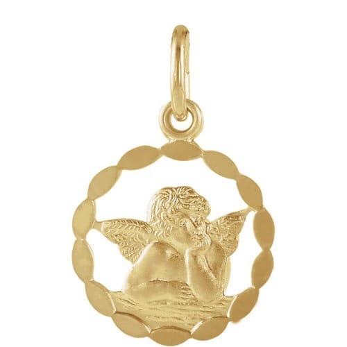 14kt Yellow Gold 12mm Angel Pendant