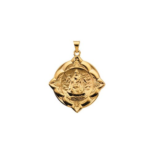 14kt Yellow Gold 31x31mm Caridad del Cobre Medal