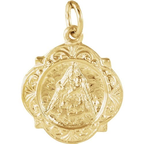 14kt Yellow Gold 12.14x12.09mm Caridad del Cobre Medal