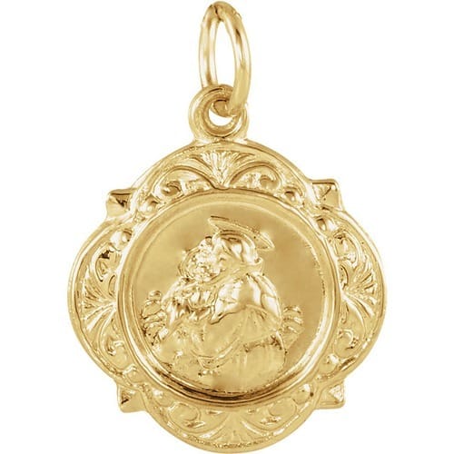 14kt Yellow Gold 12.14x12.09mm St. Anthony Medal