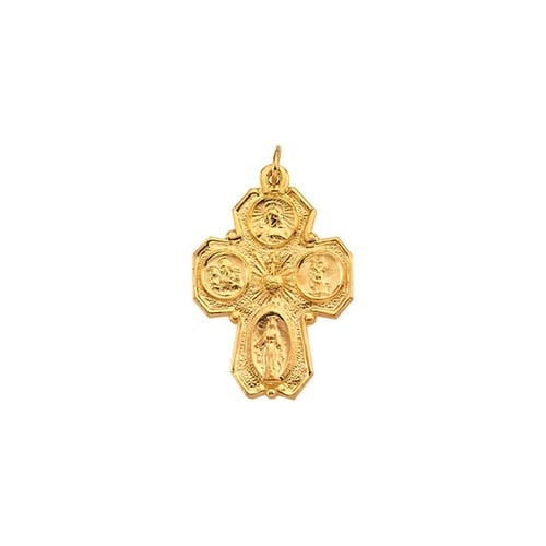 14kt Yellow Gold 28x21mm Four-Way Medal