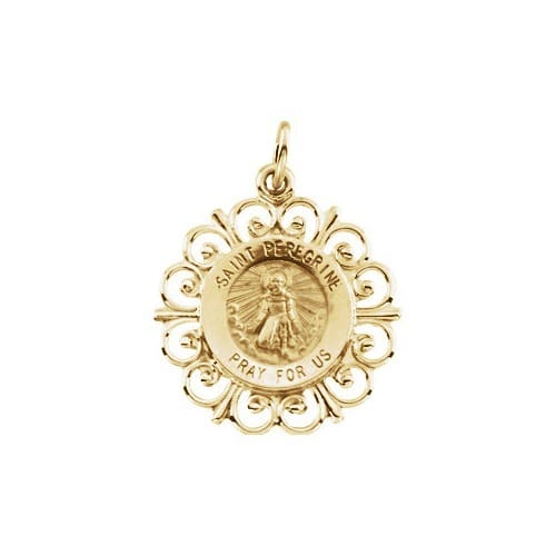 14kt Yellow Gold 18.5mm St. Peregrine Medal