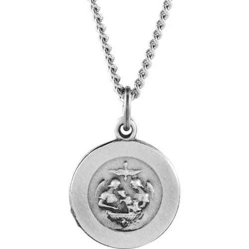 Sterling Silver 11.75mm Baptismal Medal