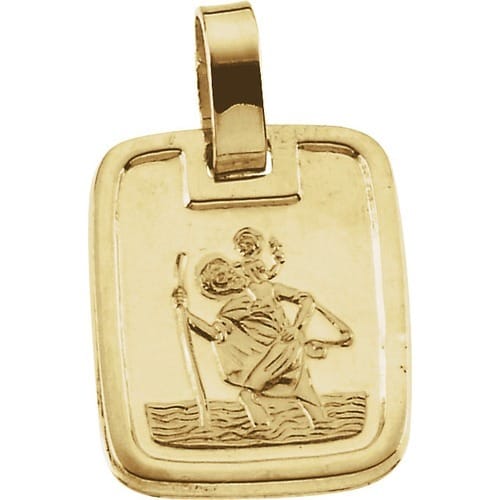 18kt Yellow Gold 13.1x11.2mm St. Christopher Medal