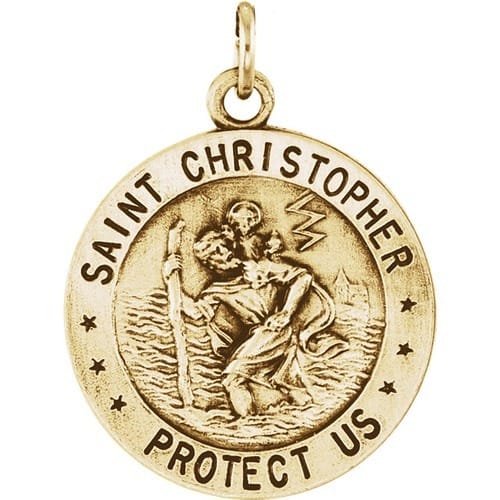 14kt Yellow Gold 18mm Reversible St. Christopher/U.S. Army Medal