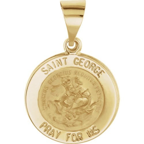 14kt Yellow Gold 18.25mm St. George Medal