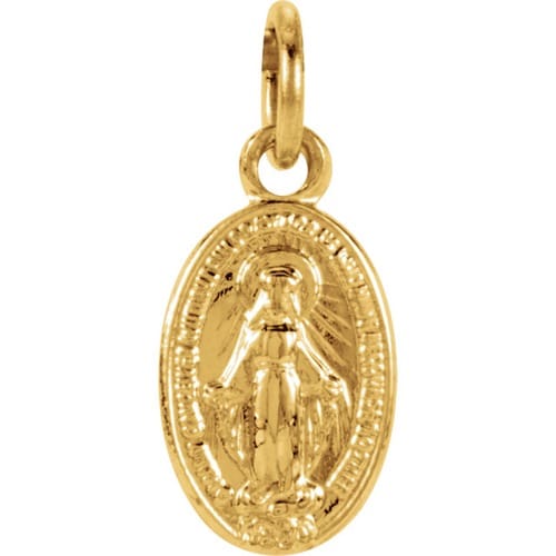 14kt Yellow Gold 9x6mm Oval Miraculous Medal