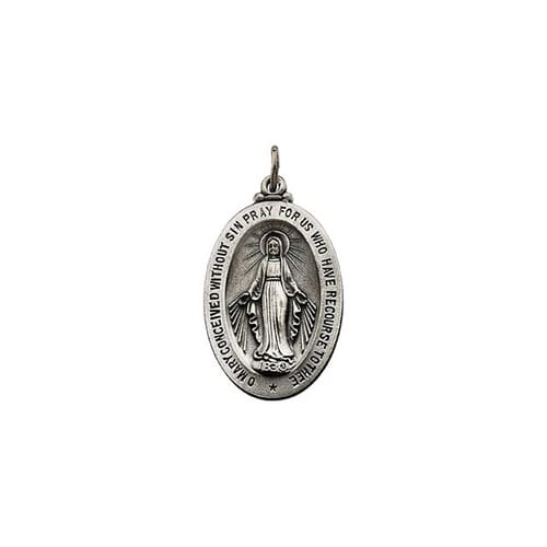 Sterling Silver 30x20mm Oval Miraculous Medal Only