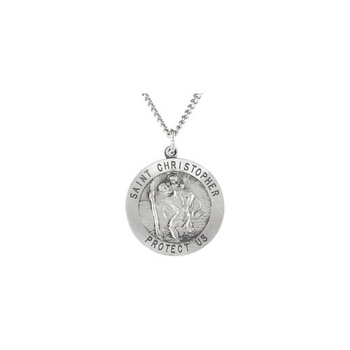 Sterling Silver 25mm St. Christopher Medal