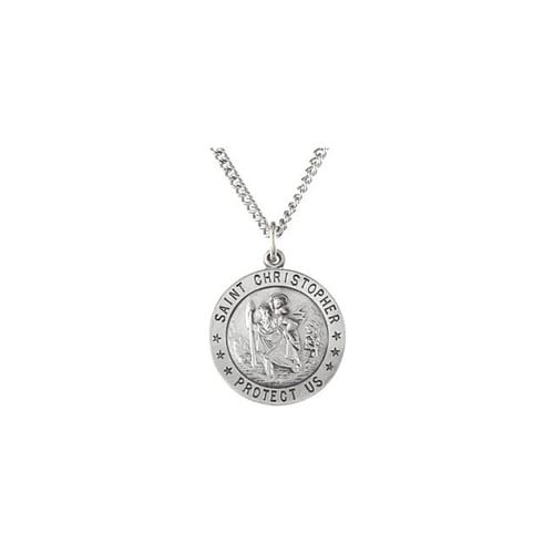 Sterling Silver 22mm St. Christopher Medal