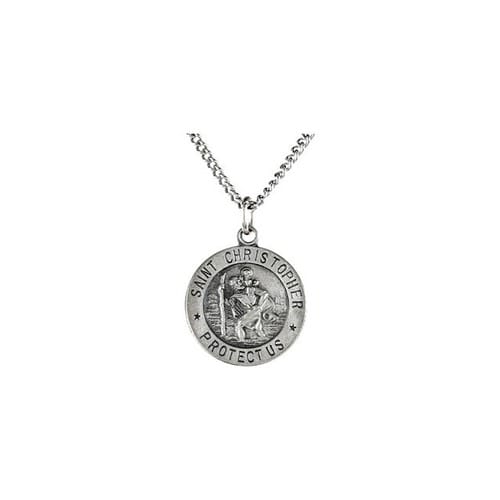 Sterling Silver 14.75mm St. Christopher Medal