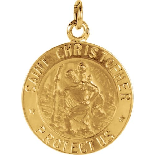 14kt Yellow Gold 14.75mm St. Christopher Medal