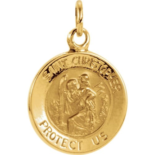 14kt Yellow Gold 11.75mm St. Christopher Medal