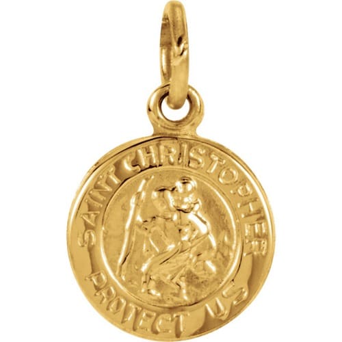 14kt Yellow Gold 8mm St. Christopher Medal