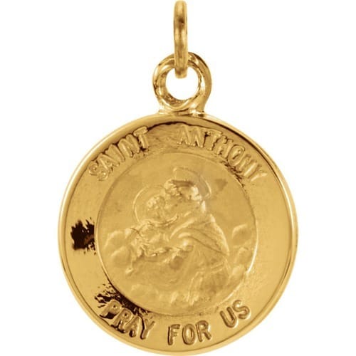 14kt Yellow Gold 12mm St. Anthony Medal