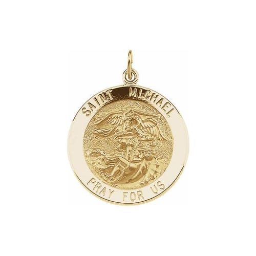 14kt Yellow Gold 12mm St.Michael Medal