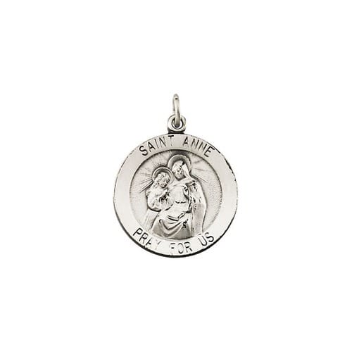 14kt White Gold 18.25mm St. Anne Medal