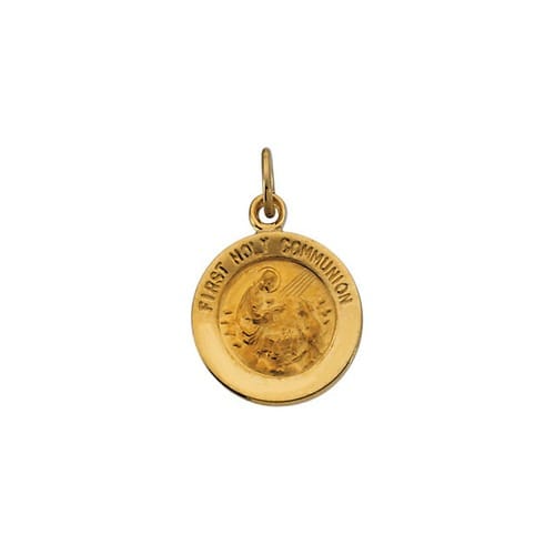 14kt Yellow Gold 12mm First Communion Medal