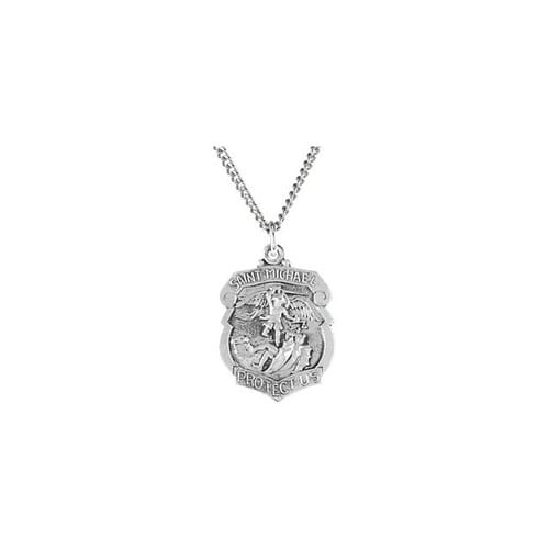 Sterling Silver 27x21mm St. Michael Medal