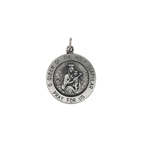 Sterling Silver 18mm Round Scapular 18