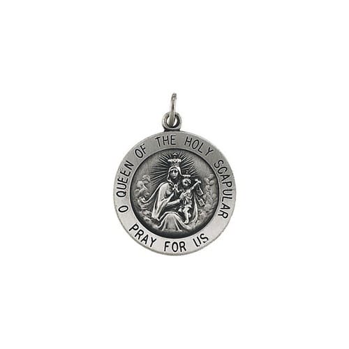 Sterling Silver 25mm Round Scapular 24