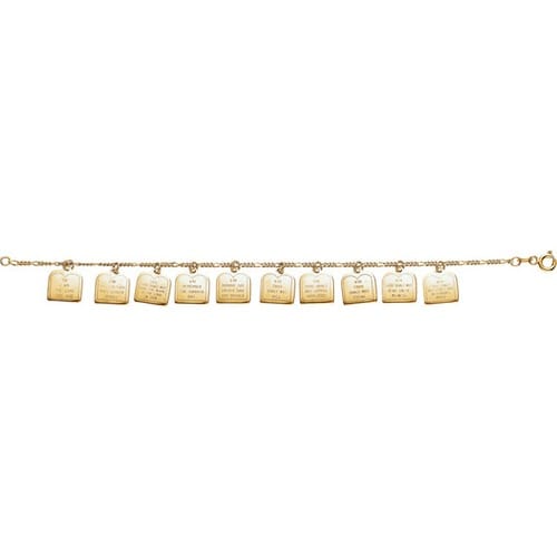 14kt Gold Ten Commandments Bracelet