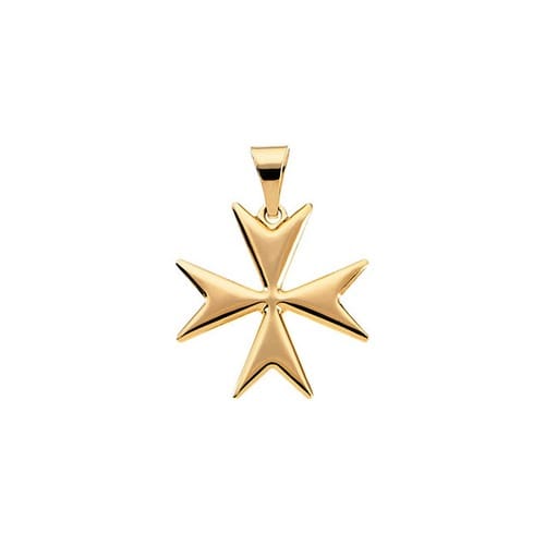 14kt Yellow Maltese Cross Pendant with Packaging