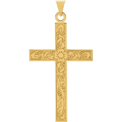 14kt Yellow Design Cross Pendant