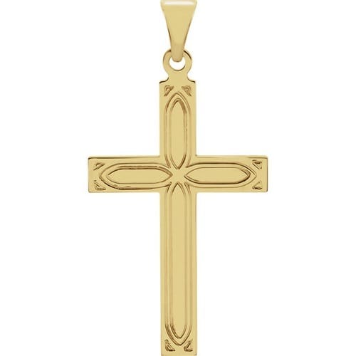 14kt Yellow Design Cross Pendant