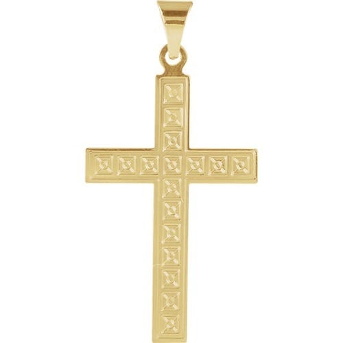 14kt Yellow Design Cross Pendant