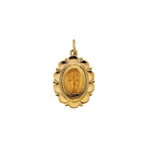 14kt Yellow 22x16mm Miraculous Medal