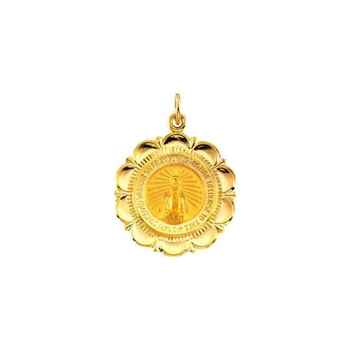 14kt Yellow 25x21mm Miraculous Medal