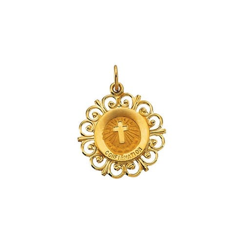 14kt Yellow 20x18.5mm Confirmation Medal