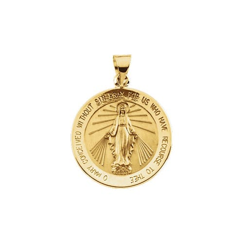 18kt Yellow 21.75mm Miraculous Medal