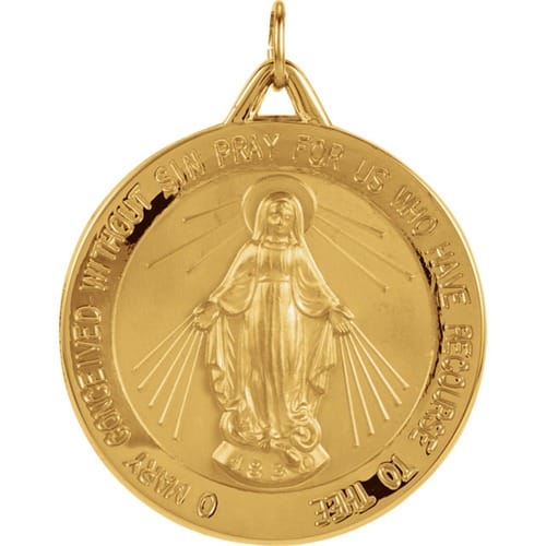 14kt Yellow 29mm Miraculous Medal