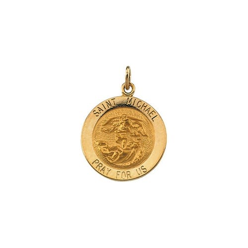 14kt Yellow 18mm St.Michael Medal