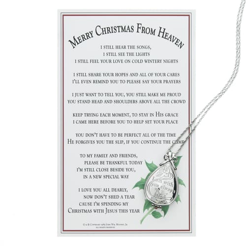 Merry Christmas from Heaven - Keepsake Locket w/Memory Box