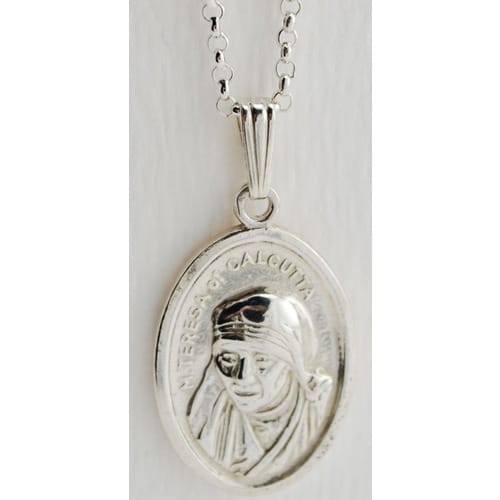 Sterling Silver Mother Teresa of Calcutta Medal w/ Chain