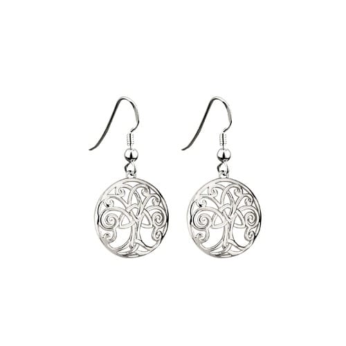 Rhodium Tree Of Life Earrings Celtic The Catholic Company