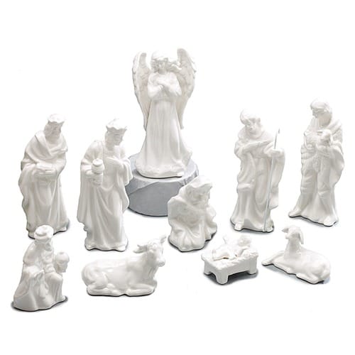 White Porcelain Nativity Set