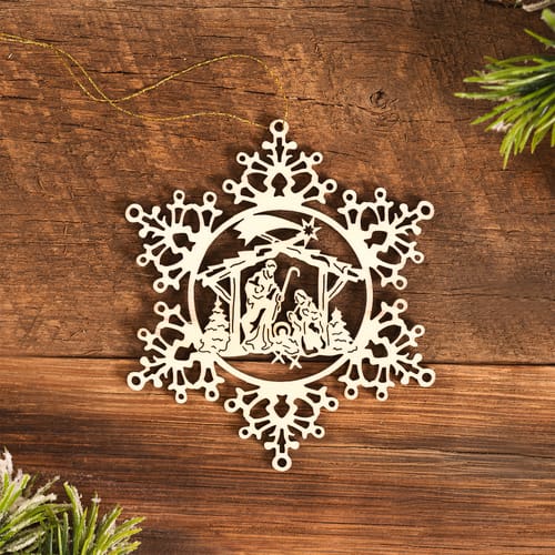 Laser Cut Snowflake Italian Nativity Ornament