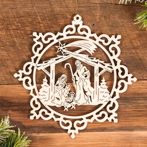 Laser Cut Star Italian Nativity Ornament