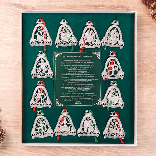 12 Days of Christmas Ornaments Set w/ Story Card