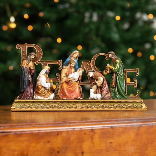 Peace Nativity Table Top Sculpture