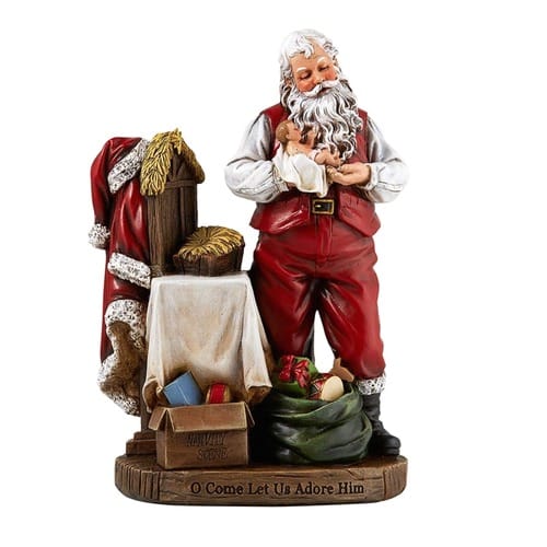 Adoring Santa Figurine