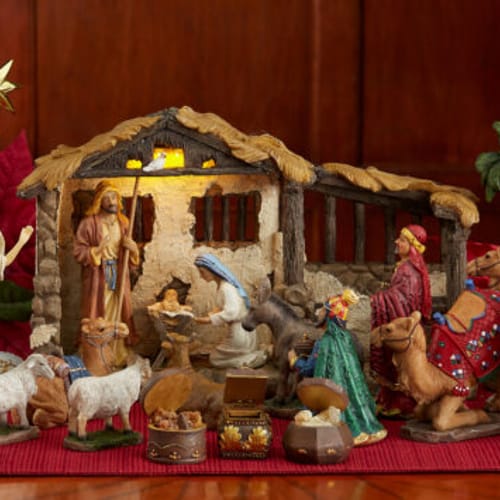 16-Piece Real Life Nativity - 14&quot; Scale