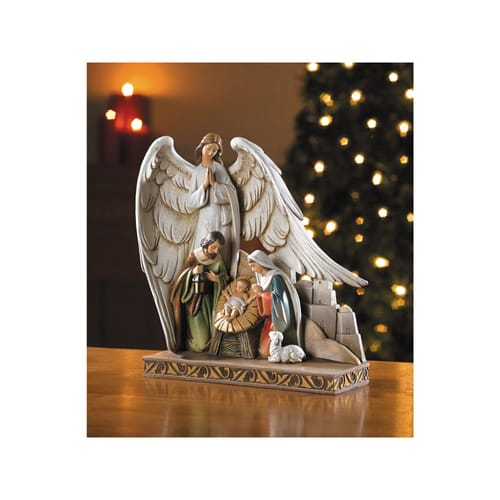 Nativity with Angel Figurine